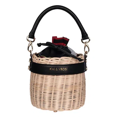 Kai & Vrosi Wicker Baskets For Summer Bohemians In Black