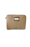 Kai & Vrosi K'ai & Vrosi Zipped, Patterned Canvas Laptop Case For 13" 14" In Beige
