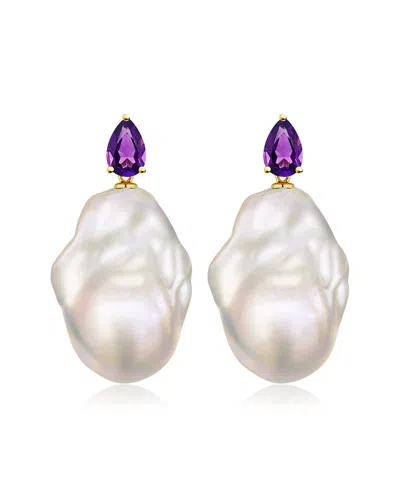 Kai Fine Jewelry 14k 0.70 Ct. Tw. Amethyst & 16-17 Mm Baroque Pearl In Gold