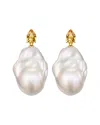 Kai Fine Jewelry 14k 0.70 Ct. Tw. Citrine & 16-17mm Pearl Drop Earrings In Gold