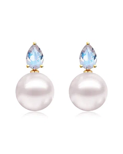 Kai Fine Jewelry 14k 0.70 Ct. Tw. Moonstone & 8-9 Mm Pearl Venus Te In White