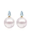 Kai Fine Jewelry 14k 0.80 Ct. Tw. Aquamarine & 8-8.5mm Pearl Drop Earrings