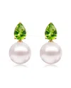 Kai Fine Jewelry 14k 0.90 Ct. Tw. Peridot & 8-9 Mm Pearl Venus Tear In White