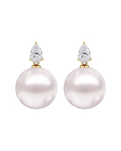 Kai Fine Jewelry 14k 1.00 Ct. Tw. Lab-grown Diamond & 12-13mm Pearl Drop Earrings In White