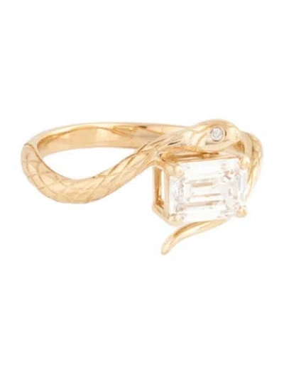 Pre-owned Kai Fine Jewelry 14k 1.00ct Lab-grown Diamond Snake Protection East-west Ring In Multicolor