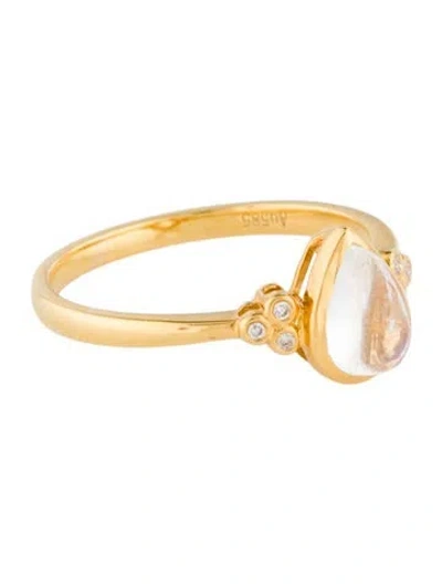 Pre-owned Kai Fine Jewelry 14k 1.00ctw Moonstone & Diamond Cocktail Ring In Multi