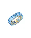 Kai Fine Jewelry 14k 11.00 Ct. Tw. Topaz Eternity Ring In Metallic