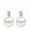 Kai Fine Jewelry 14k 1.30 Ct. Tw. Blue Topaz & 12-13 Mm Pearl Drop In Blue