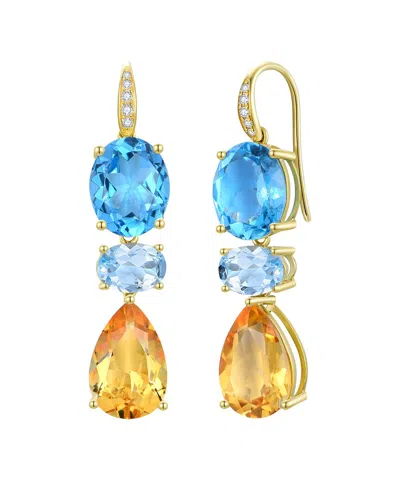 Kai Fine Jewelry 14k 13.15 Ct. Tw. Diamond & Gemstone Drop Earrings In Gold