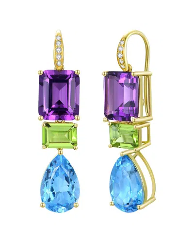 KAI FINE JEWELRY KAI FINE JEWELRY 14K 14.45 CT. TW. DIAMOND & GEMSTONE DROP EARRINGS