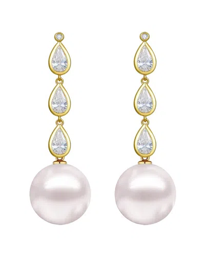 Kai Fine Jewelry 14k 1.50 Ct. Tw. Lab-grown Diamond & 12-13mm Pearl Drop Earrings In White