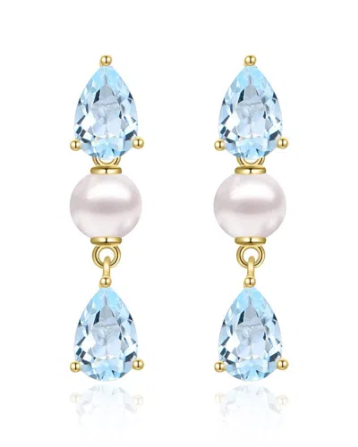 Kai Fine Jewelry 14k 1.60 Ct. Tw. Aquamarine & 4mm Pearl Venus Tear In White