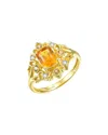 Kai Fine Jewelry 14k 1.66 Ct. Tw. Diamond & Citrine Cocktail Ring In Brown