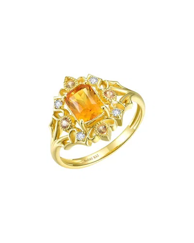 Kai Fine Jewelry 14k 1.66 Ct. Tw. Diamond & Citrine Cocktail Ring In Brown