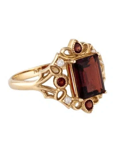 Pre-owned Kai Fine Jewelry 14k 1.80ctw Garnet & Diamond Cocktail Ring In Multi