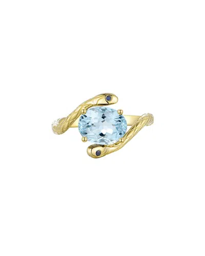 Kai Fine Jewelry 14k 1.82 Ct. Tw. Aquamarine; Sapphire Cocktail Ring