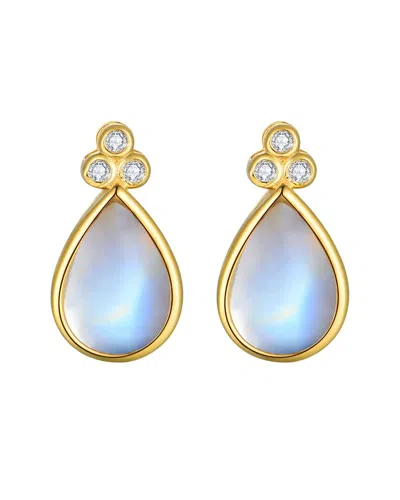 Kai Fine Jewelry 14k 1.88 Ct. Tw. Diamond & Moonstone Stud Earrings In Gold