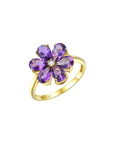 Kai Fine Jewelry 14k 2.12 Ct. Tw. Diamond & Amethyst Cocktail Ring In Purple