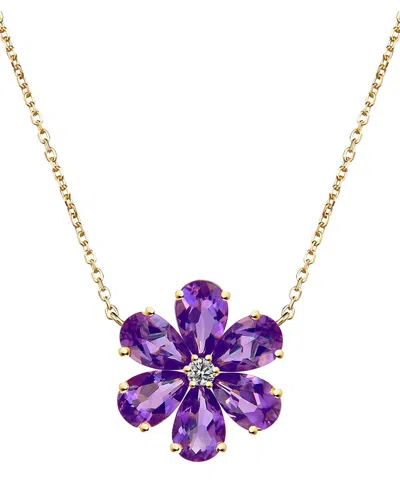 Kai Fine Jewelry 14k 2.12 Ct. Tw. Diamond & Amethyst Necklace