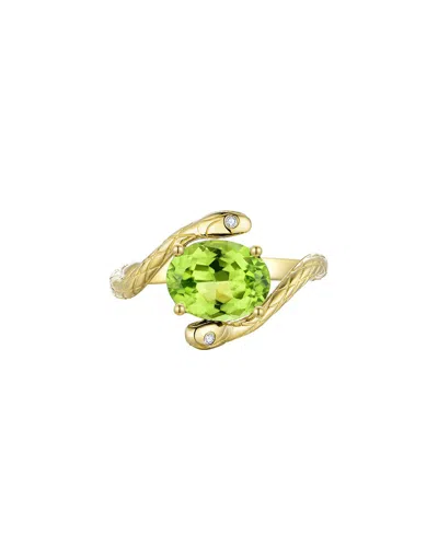 Kai Fine Jewelry 14k 2.12 Ct. Tw. Diamond & Peridot Cocktail Ring In Gold
