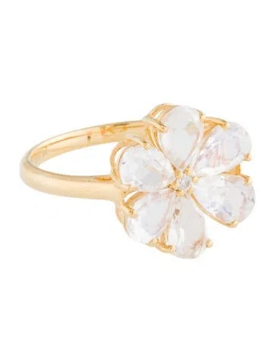 Pre-owned Kai Fine Jewelry 14k 2.20ctw Moonstone & Diamond Flora Blossom Ring In Multi