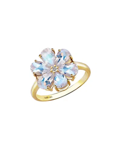 Kai Fine Jewelry 14k 2.22 Ct. Tw. Diamond & Moonstone Cocktail Ring In Gold