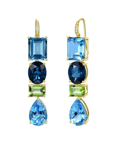 Kai Fine Jewelry 14k 22.25 Ct. Tw. Diamond & Gemstone Drop Earrings In Gold