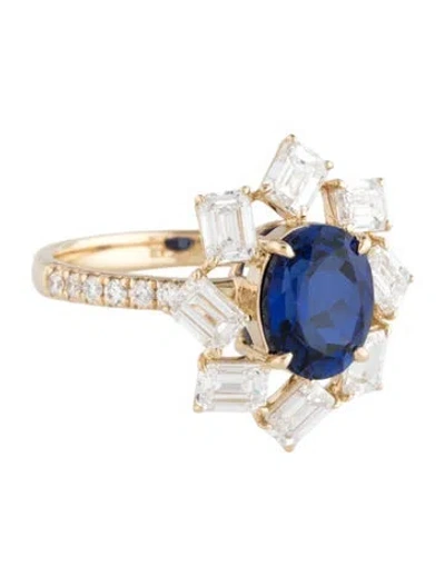 Pre-owned Kai Fine Jewelry 14k 2.58ct Synthetic Sapphire & Lab-grown Diamond Cocktail Ring In Multicolor
