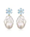 Kai Fine Jewelry 14k 2.63 Ct. Tw. Diamond & Aquamarine & 16-17mm Ba In White