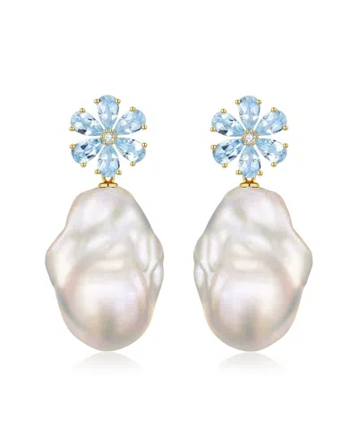 Kai Fine Jewelry 14k 2.63 Ct. Tw. Diamond & Aquamarine & 16-17mm Ba In White