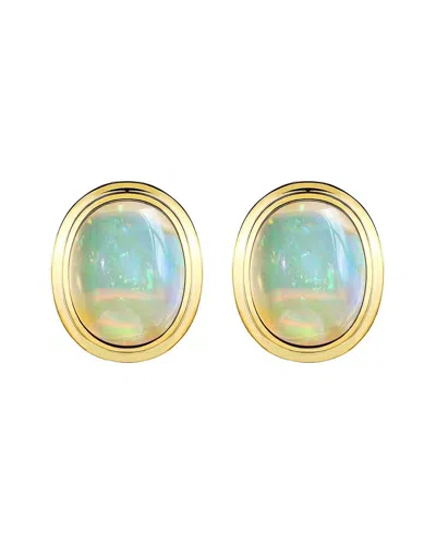 Kai Fine Jewelry 14k 3.00 Ct. Tw. Opal Stud Earrings In Blue