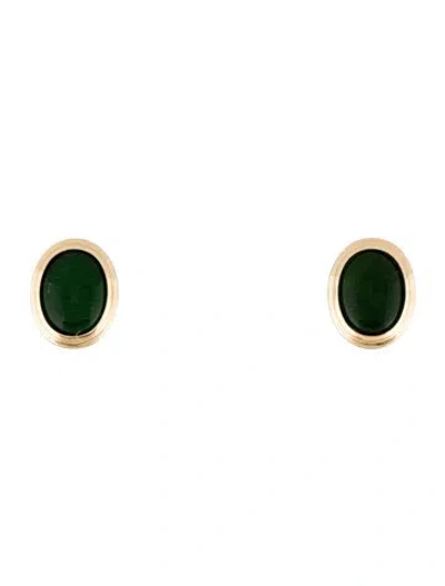 Pre-owned Kai Fine Jewelry 14k 3.00ct Jadeite Bella Stud Earrings In Multi