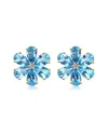 Kai Fine Jewelry 14k 3.03 Ct. Tw. Diamond & Blue Topaz Stud Earring In Blue