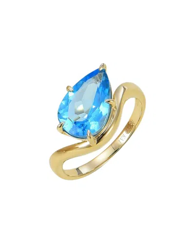 KAI FINE JEWELRY KAI FINE JEWELRY 14K 3.10 CT. TW. SWISS BLUE TOPAZ COCKTAIL RING