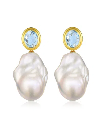 Kai Fine Jewelry 14k 3.50 Ct. Tw. Aquamarine & 16-17mm Baroque Pear In White