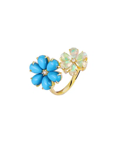 Kai Fine Jewelry 14k 3.83 Ct. Tw. Diamond & Gemstone Cocktail Ring In Gold