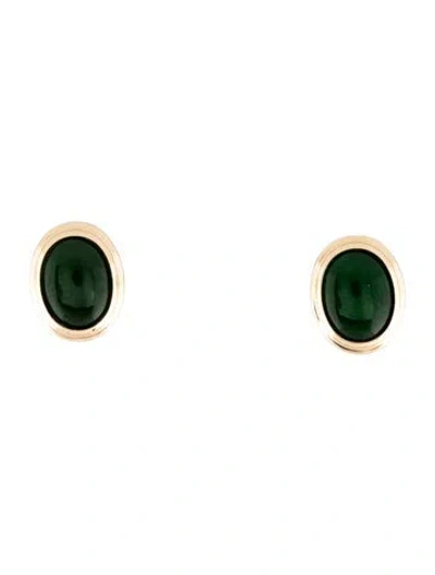 Pre-owned Kai Fine Jewelry 14k 4.00ct Jadeite Stud Earrings In Multicolor
