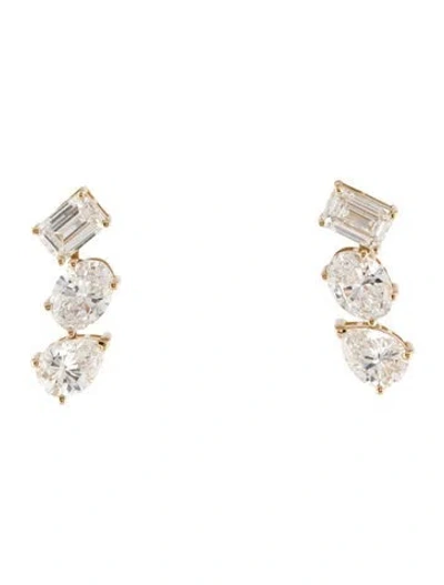 Pre-owned Kai Fine Jewelry 14k 4.20ctw Lab-grown Diamond Drop Earrings In Multi