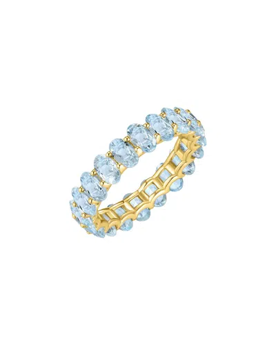 Kai Fine Jewelry 14k 4.50 Ct. Tw. Aquamarine Eternity Ring In Brown