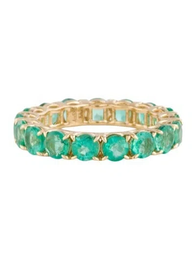 Pre-owned Kai Fine Jewelry 14k 4.56ctw Emerald Eternity Band Ring In Multicolor