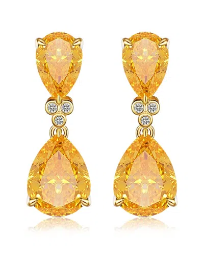 Kai Fine Jewelry 14k 4.83 Ct. Tw. Diamond & Citrine Drop Earrings In Brown