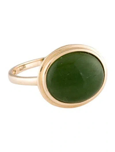 Pre-owned Kai Fine Jewelry 14k 5.00ct Nephrite Cocktail Ring In Multi