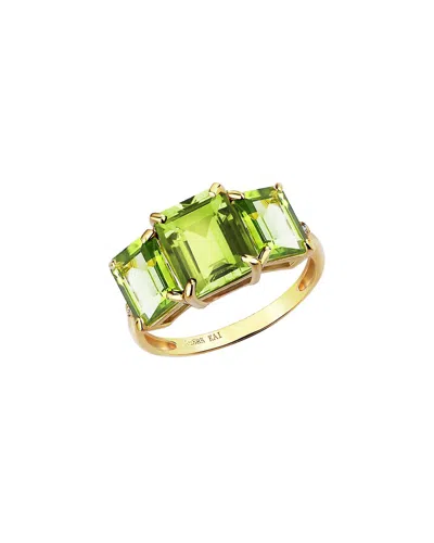 Kai Fine Jewelry 14k 5.03 Ct. Tw. Diamond & Peridot Cocktail Ring In Gold