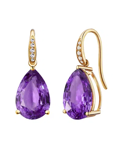 Kai Fine Jewelry 14k 5.45 Ct. Tw. Diamond & Amethyst Drop Earrings