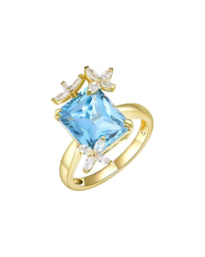 Kai Fine Jewelry 14k 5.75 Ct. Tw. Lab-grown Diamond & Blue Topaz Cocktail Ring In Gold