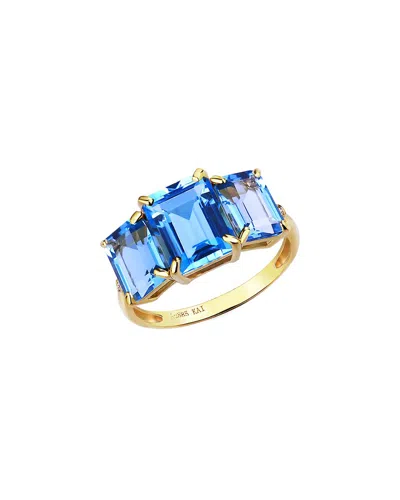Kai Fine Jewelry 14k 6.03 Ct. Tw. Diamond & Topaz Cocktail Ring In Gold