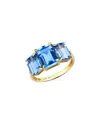 Kai Fine Jewelry 14k 6.03 Ct. Tw. Diamond & Topaz Cocktail Ring In Gold