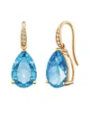 Kai Fine Jewelry 14k 6.25 Ct. Tw. Diamond & Blue Topaz Drop Earrings