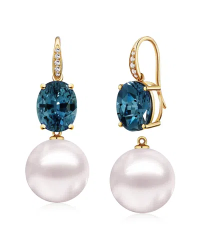 Kai Fine Jewelry 14k 6.45 Ct. Tw. Diamond & London Blue Topaz & 12- In White