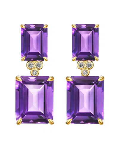 Kai Fine Jewelry 14k 6.53 Ct. Tw. Diamond & Amethyst Drop Earrings In Purple